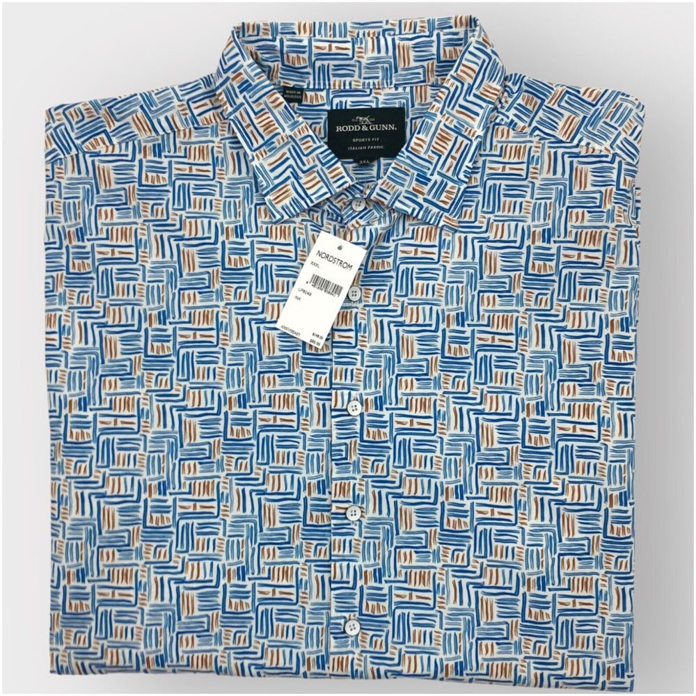 NEW! RODD & GUNN‎ Mens Button Up Shirt Size 3XL Short Sleeve Cotton Casual